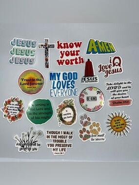 (1) FREE W/ BUNDLE OF 2+ ITEMS Christian Inspirational Sticker Pack — Assorted